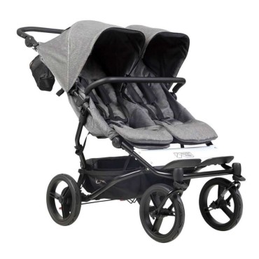 Mountain Buggy Duet Luxury with Double Satchel and Carrycot, Herringbone